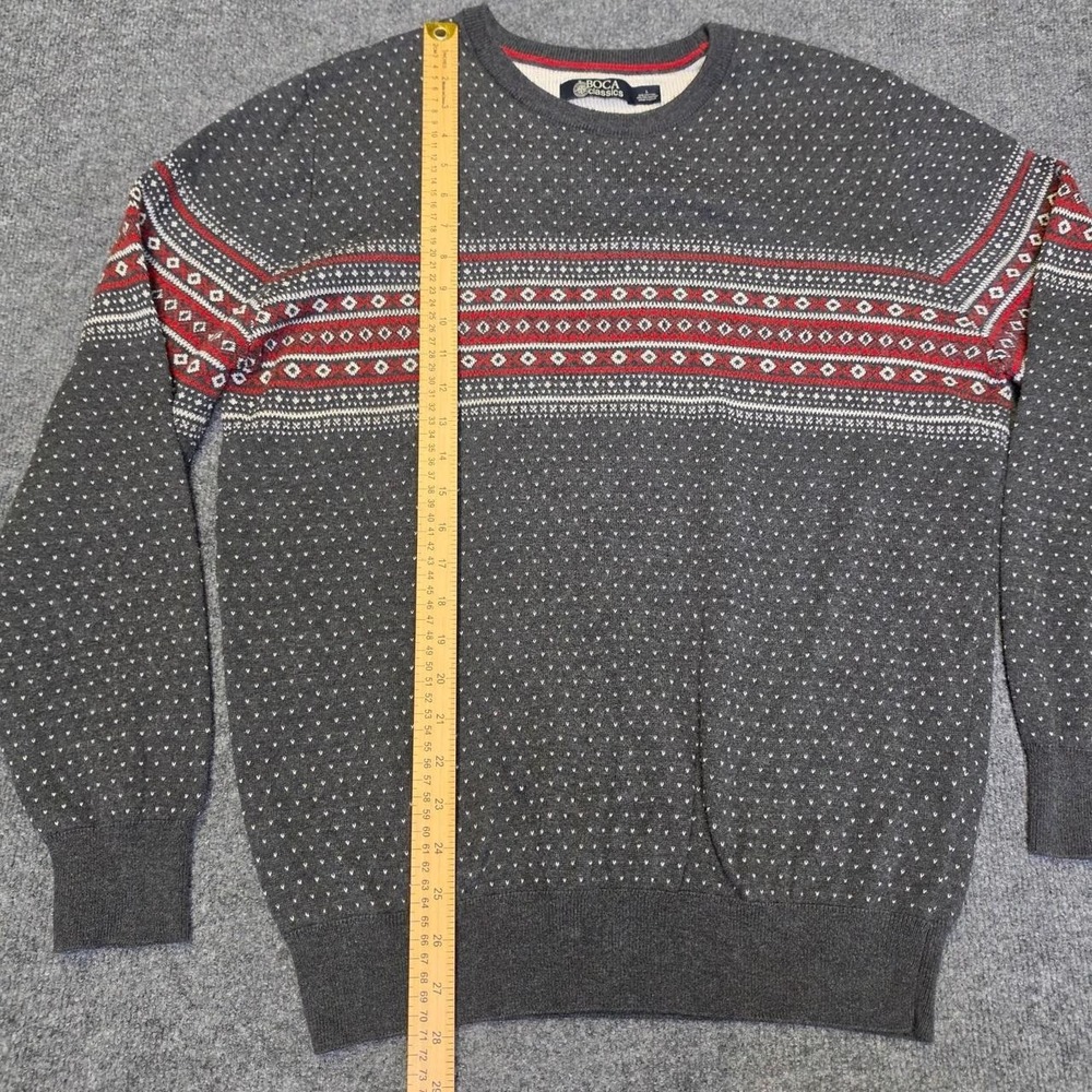 Boca Classics Gray Cotton & Polyester Knit Sweater. Size Large - Picture 4 of 6